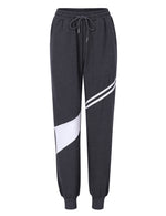YESFASHION Women's Drawing Pockets Casual Sports Pants Dark Grey