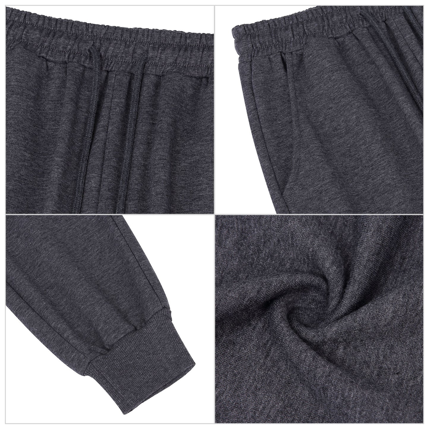 YESFASHION Women's Drawing Pockets Casual Sports Pants Dark Grey
