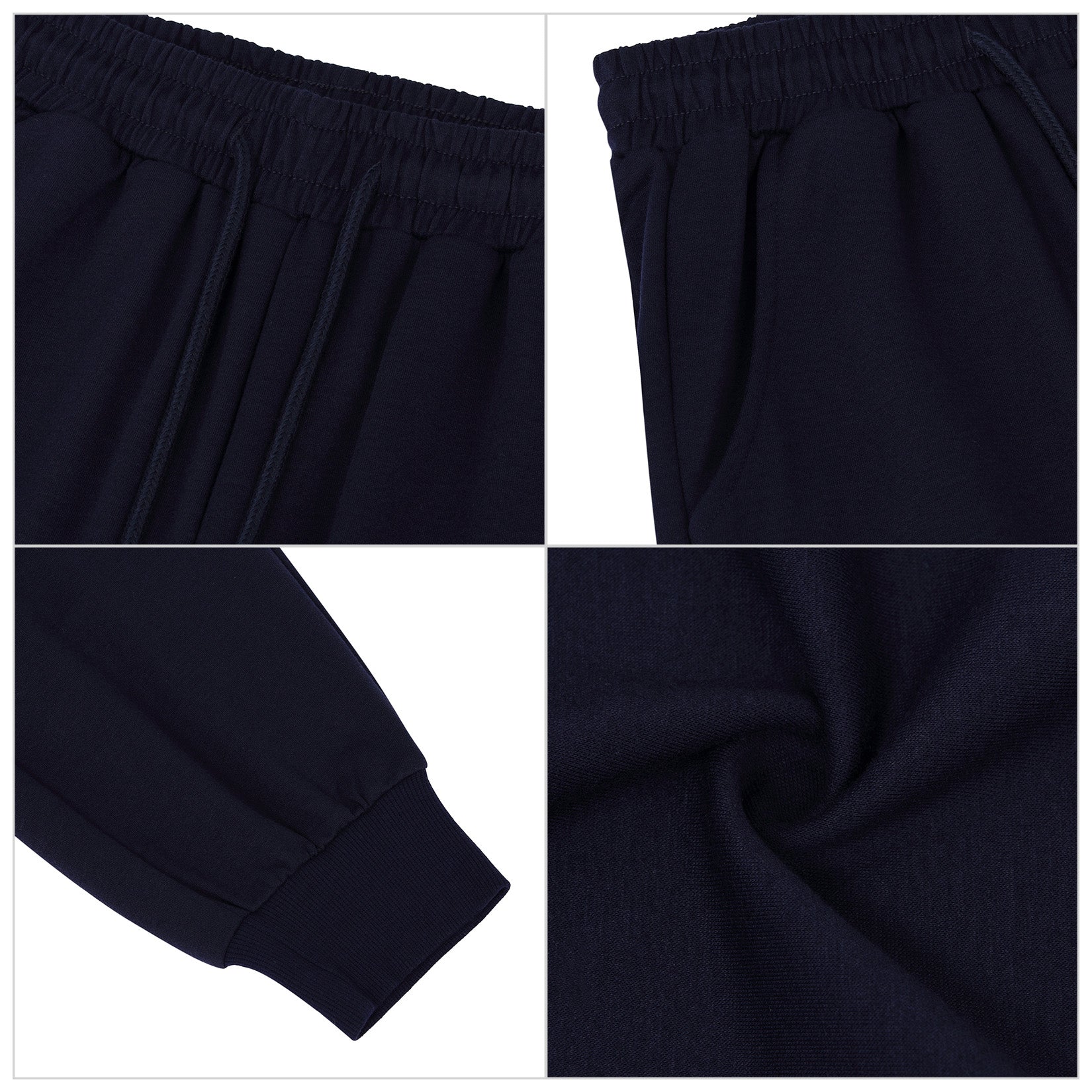 YESFASHION Women's Drawing Pockets Casual Sports Pants Navy Blue