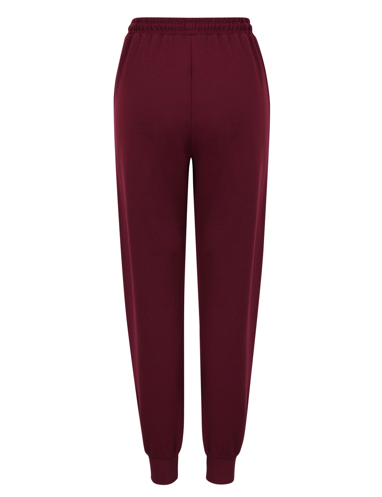 YESFASHION Women's Drawing Pockets Casual Sports Pants Wine Red