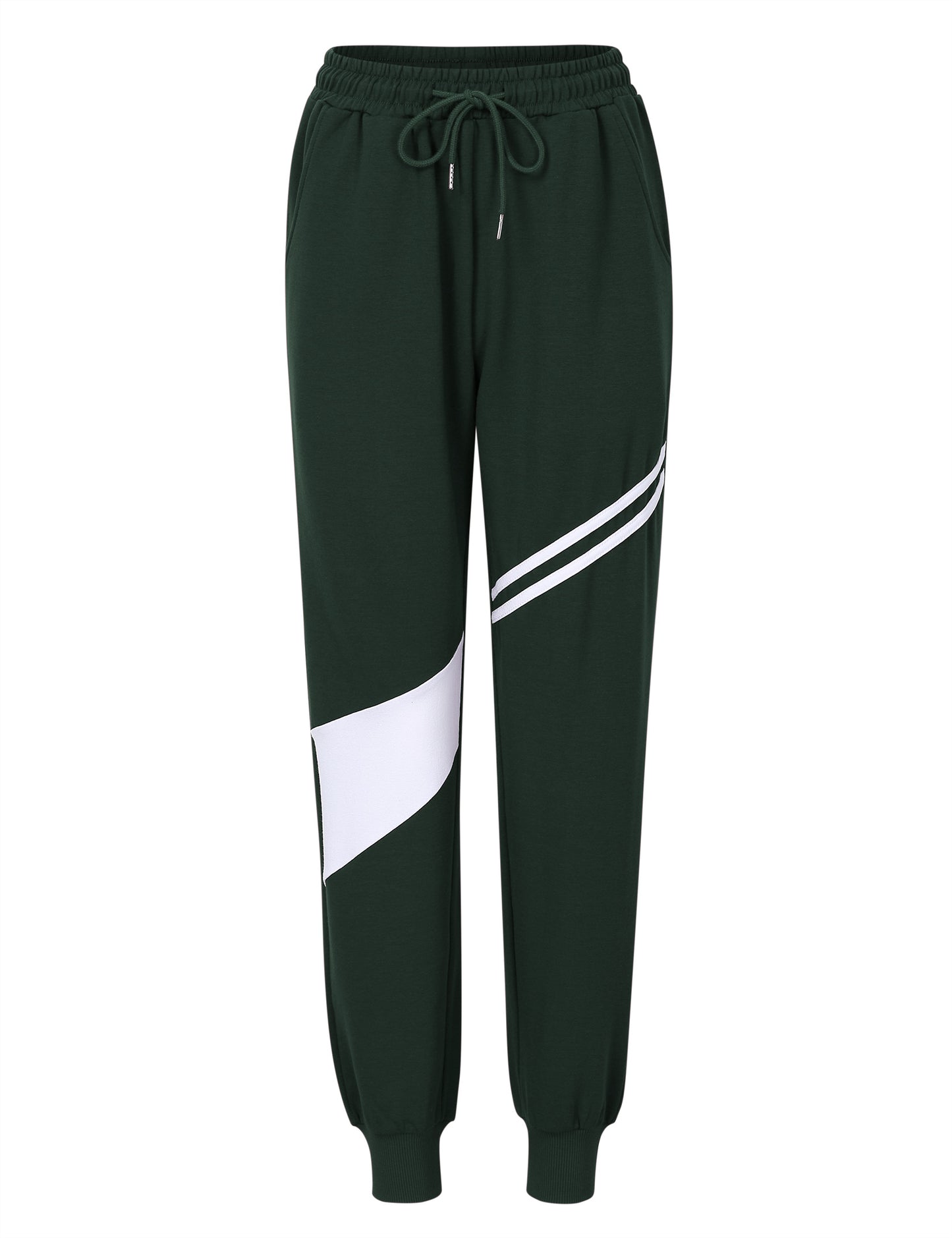 YESFASHION Women's Drawing Pockets Casual Sports Pants Green