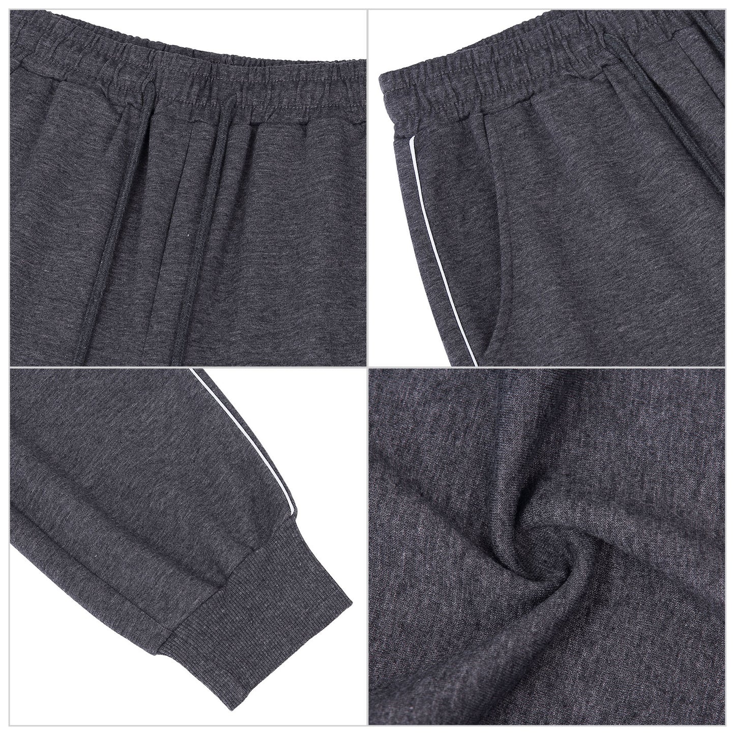 YESFASHION Women's Drawing Pockets Casual Sports Pants Dark Grey