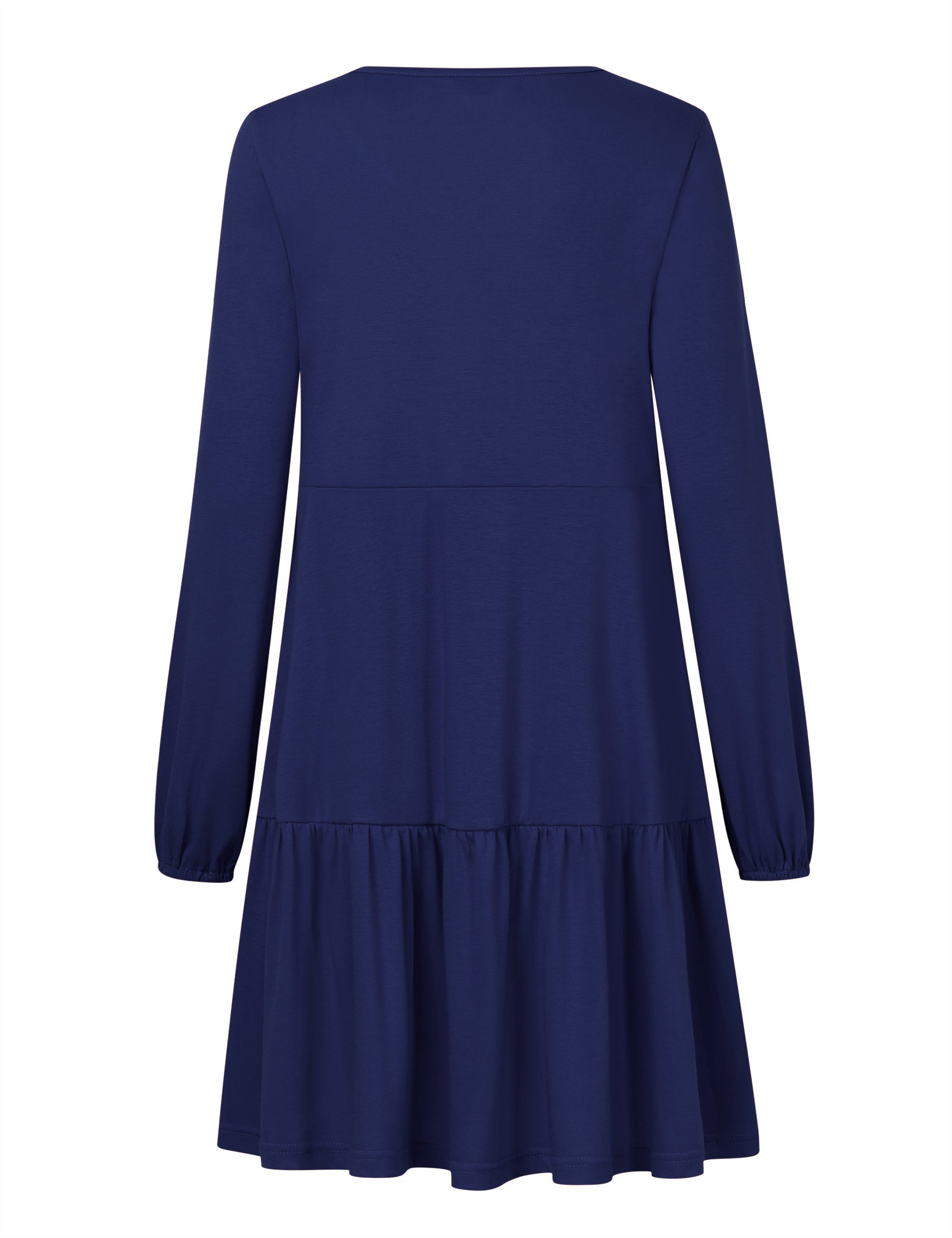 YESFASHION Women's V Neck Layered Dress Long Sleeve Dress