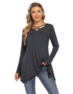 Women's Short Sleeve Tunics Swing Tops Summer Casual V Neck Blouses Loose Basic T-Shirts