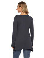 Women's Short Sleeve Tunics Swing Tops Summer Casual V Neck Blouses Loose Basic T-Shirts