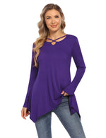 Women's Short Sleeve Tunics Swing Tops Summer Casual V Neck Blouses Loose Basic T-Shirts