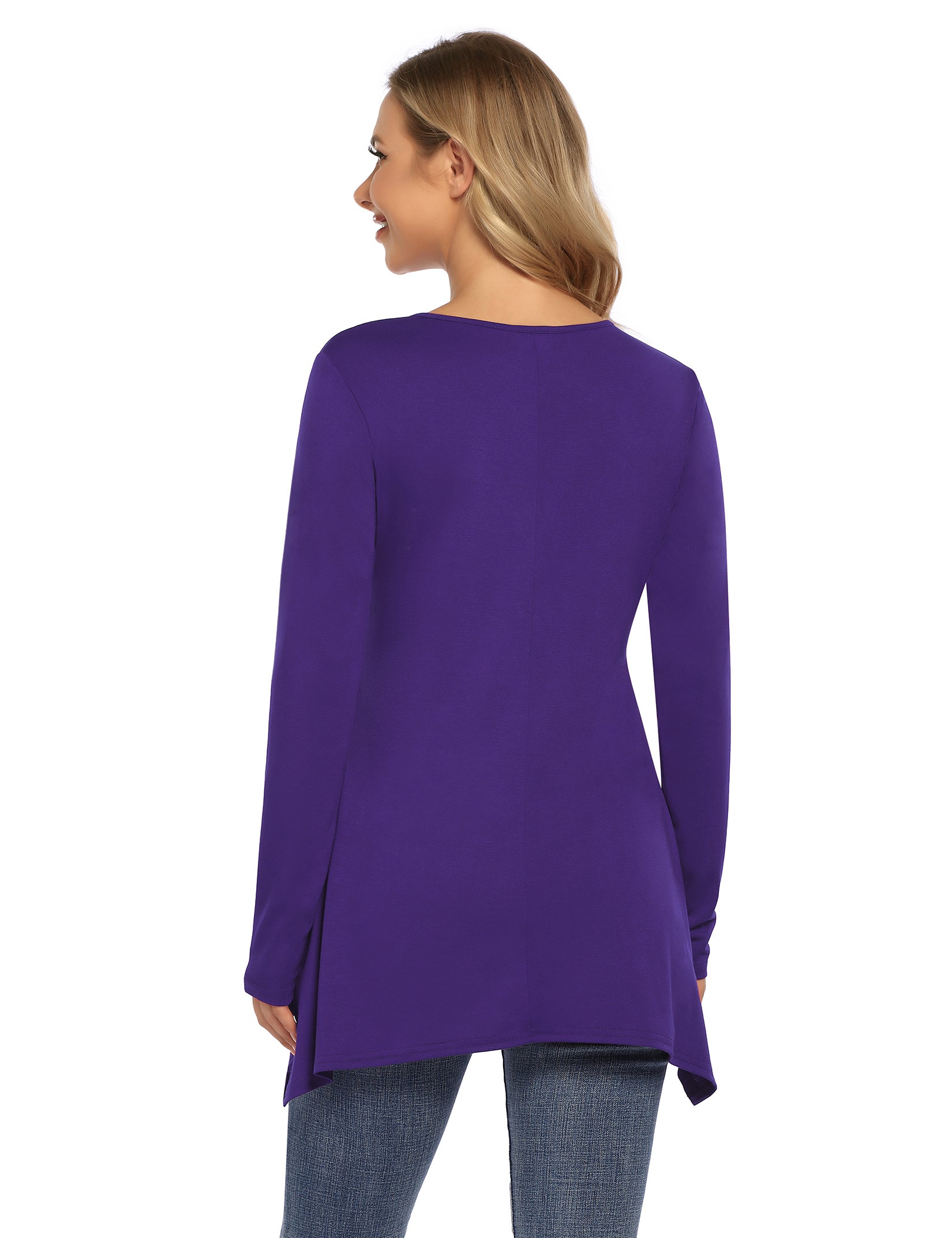 Women's Short Sleeve Tunics Swing Tops Summer Casual V Neck Blouses Loose Basic T-Shirts