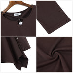 Women's Short Sleeve Tunics Swing Tops Summer Casual V Neck Blouses Loose Basic T-Shirts