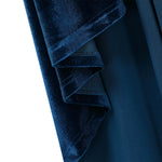 YESFASHION Women's Velvet V-Neck Long Sleeve Casual Party Dress Dark blue