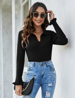 YESFASHION Women's Off Shoulder Top Long Sleeve T-Shirt Black