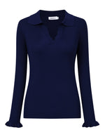 YESFASHION Women's Off Shoulder Top Long Sleeve T-Shirt Blue