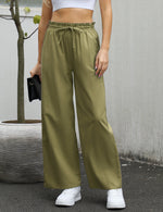 YESFASHION Womens Cotton Linen Pants High Waisted Wide Leg