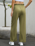 YESFASHION Womens Cotton Linen Pants High Waisted Wide Leg