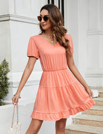 YESFASHION Women's Ruffled Mini Dress