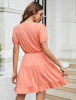 YESFASHION Women's Ruffled Mini Dress