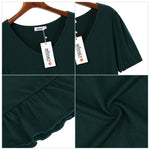 YESFASHION Women's Ruffled Mini Dress Green