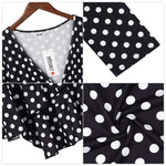 YESFASHION Women's Wrap Dress 3/4 Sleeve Ruffle Midi Dress Polka Dots PBY-0VT0