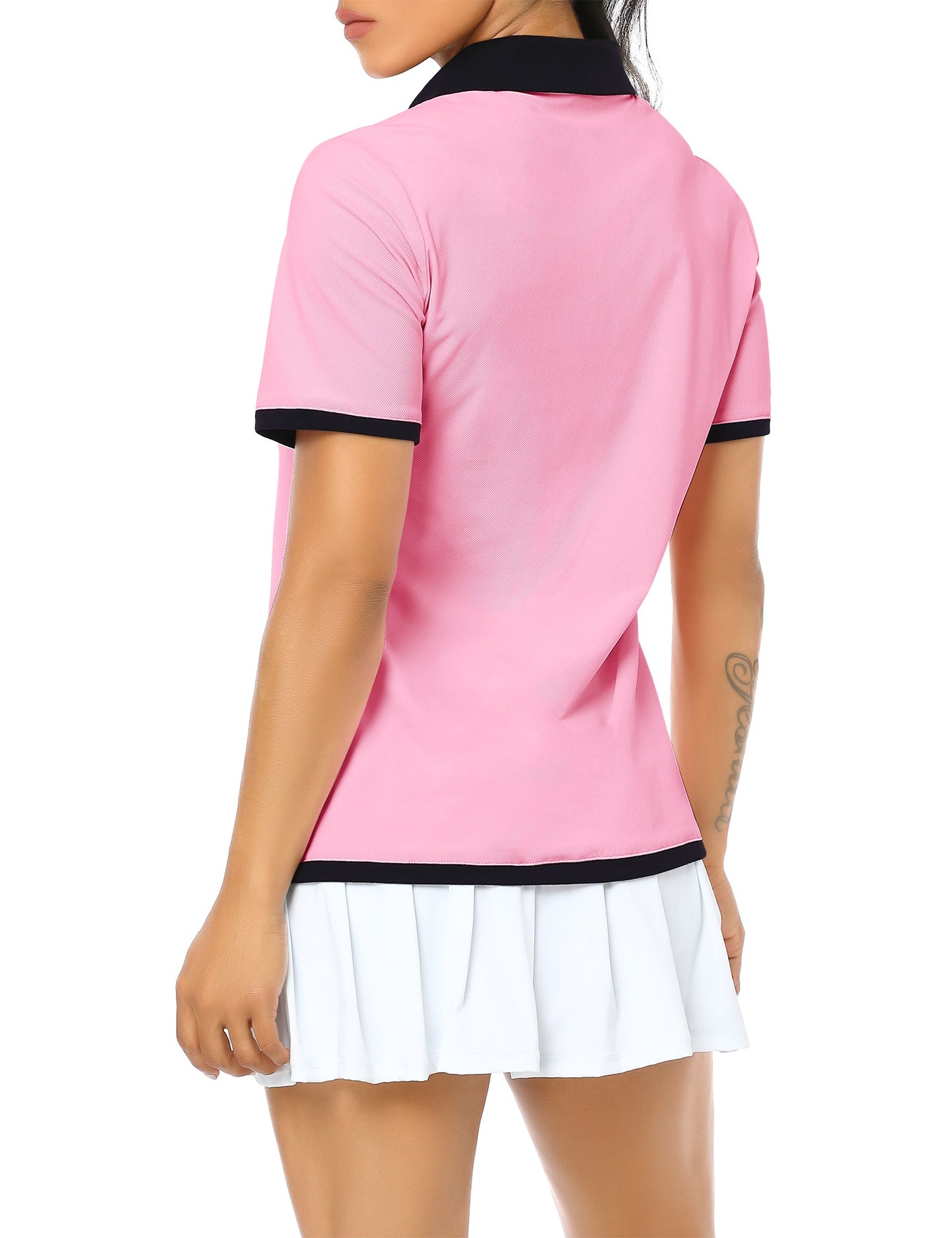 YESFASHION Polo Shirts for Women Golf Tops Pink