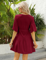 YESFASHION Women's Flowy Babydoll Casual Bell Sleeve Dress