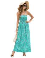YESFASHION Women's Strapless Graceful Floral Maxi Long Dress