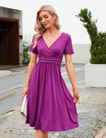 YESFASHION Women's V-neck Casual Dress