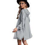 YESFASHION Pocket Hooded Long Sleeve Cardigan Women Sweaters