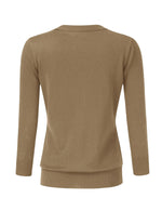 YESFASHION Women's Cardigan Tops Wear Alone or Match with Dress Camel