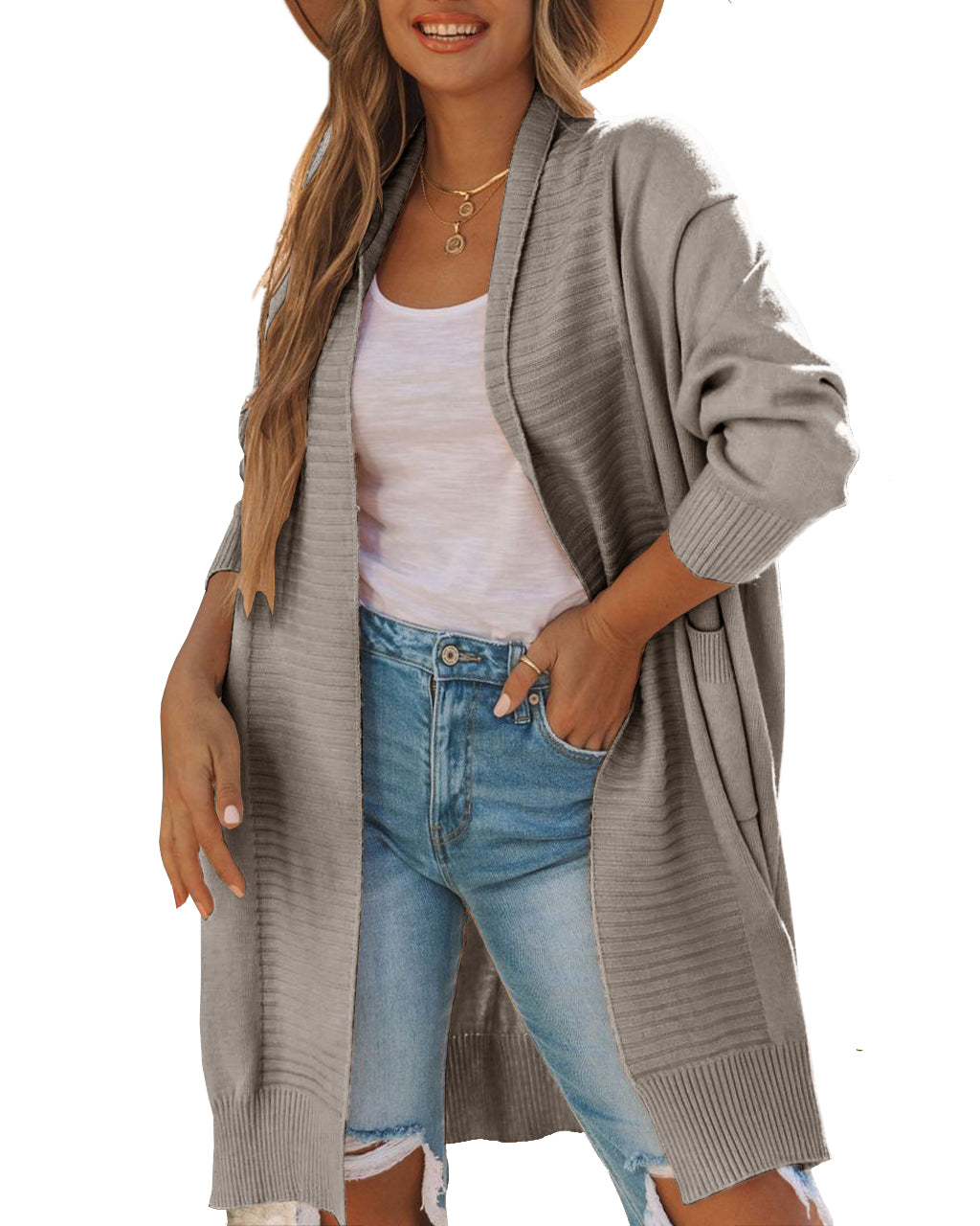 Women's Kimono Cardigan Chunky Knit Long Sleeve