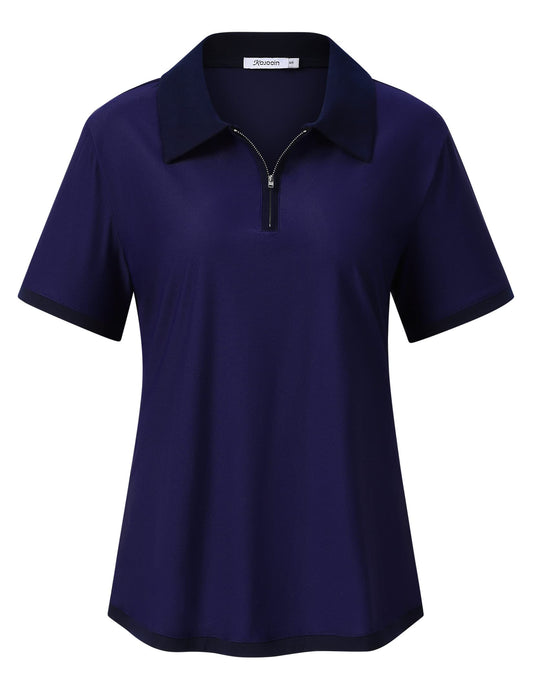 YESFASHION Polo Shirts for Women Golf Tops Blue