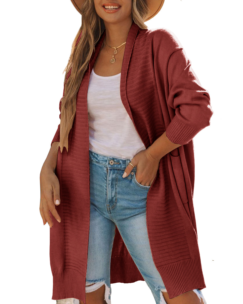 Women's Kimono Cardigan Chunky Knit Long Sleeve