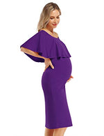 Maternity Dress Women's Off Shoulder Casual Midi Dress