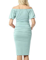 Maternity Dress Women's Elegant Lantern Sleeve Off The Shoulder Maternity Dress