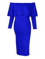 Women's Maternity Dress 3/4 Sleeve Off Shoulder Casual Maxi Dress