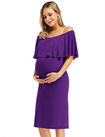 Maternity Dress Women's Off Shoulder Casual Midi Dress