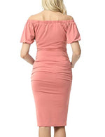 Maternity Dress Women's Elegant Lantern Sleeve Off The Shoulder Maternity Dress
