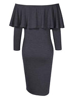 Women's Maternity Dress 3/4 Sleeve Off Shoulder Casual Maxi Dress