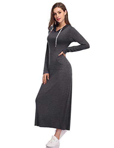 YESFASHION Women Pullover Pocket Slim Sweatshirt Casual Hoodie Dress