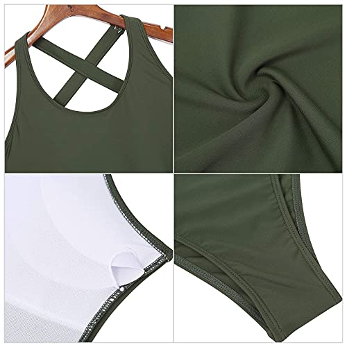 YESFASHION Women Athletic One Piece Swimsuit Racerback Competitive