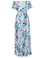 Maternity Dress Women's Off Shoulder Floral Print Casual Maxi Boho Dress