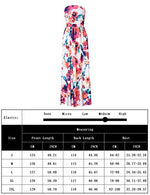 Women's Summer Boho Strapless Midi Dresses High Waist Vintage Floral Print Maxi Long Dress with Pockets