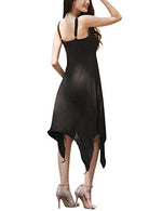 Women's Casual Spaghetti Strap Ruched Asymmetrical