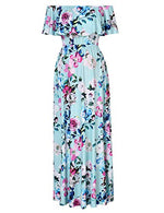 Maternity Dress Women's Off Shoulder Floral Print Casual Maxi Boho Dress