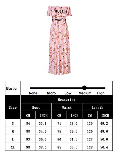 Maternity Dress Women's Off Shoulder Floral Print Casual Maxi Boho Dress
