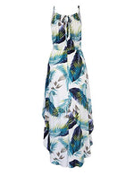 Women Strapless Maxi Boho Vintage Summer Beach Floral Print Hawaiian Party Long Dress