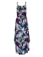 Women Strapless Maxi Boho Vintage Summer Beach Floral Print Hawaiian Party Long Dress