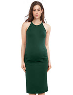 Maternity Dress Women's Halter Bodycon Maternity Dress Maternity Casual Spaghetti Strap Dress