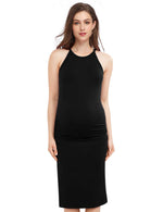 Maternity Dress Women's Halter Bodycon Maternity Dress Maternity Casual Spaghetti Strap Dress