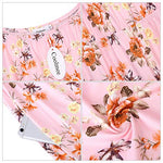 Maternity Dress Women's Off Shoulder Floral Print Casual Maxi Boho Dress