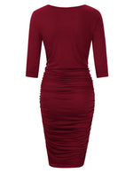 Maternity Dress Ruched Round Neck Maternity Dresses