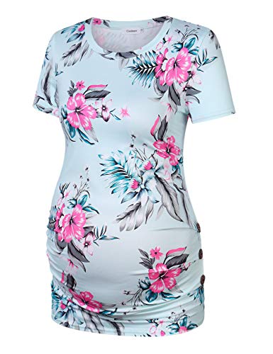 Maternity Tops Plus Size Shirts for Women Maternity Nursing Top Side Ruched Casual Blouse Breastfeeding Shirts